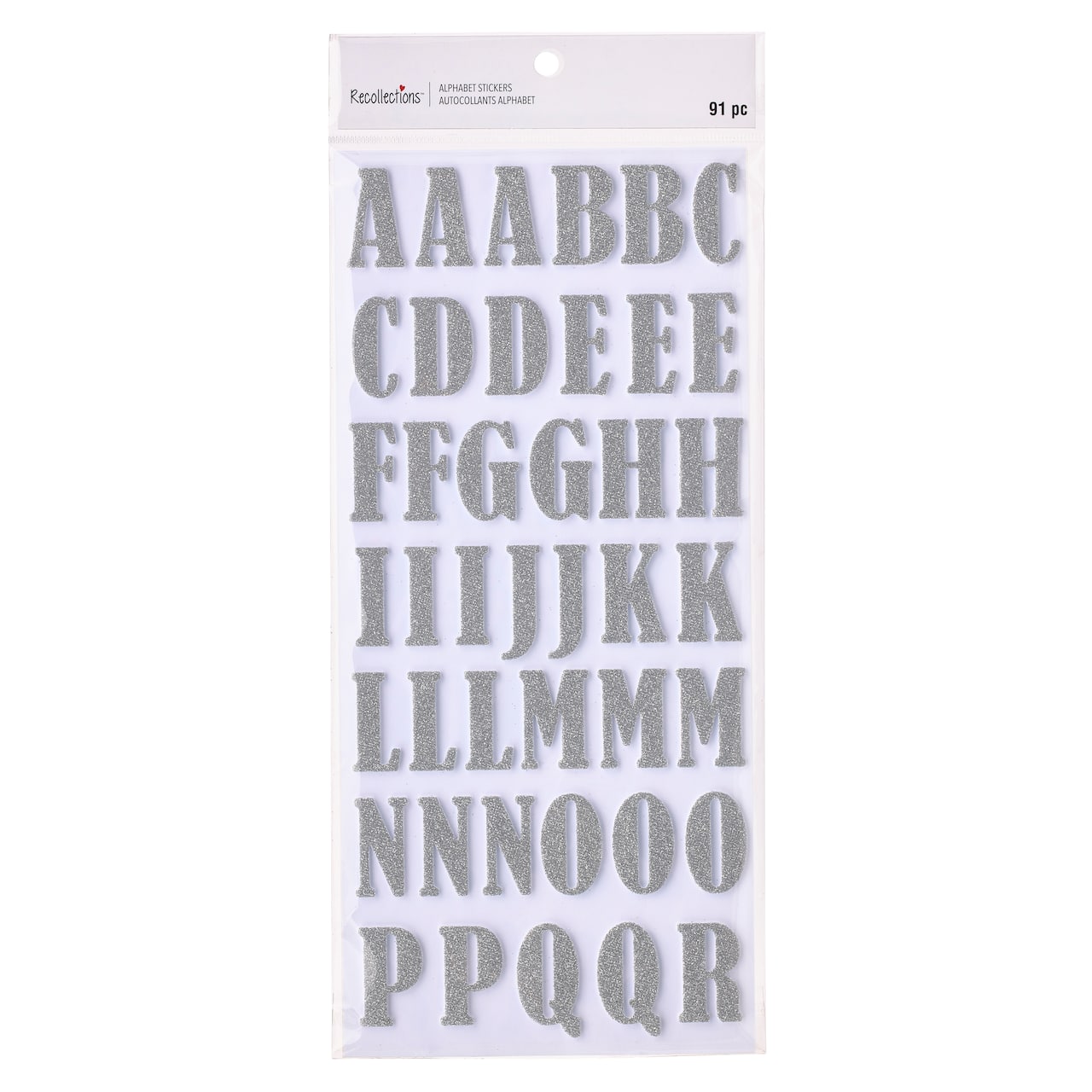 Silver Glitter Large Alphabet Stickers by Recollections™